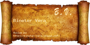 Bineter Vera névjegykártya